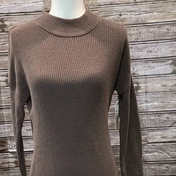 ANTHOPOLOGIE RUBY MOON Moon Cutout Back Brown Sweater Dress NWT - Picture 4 of 5